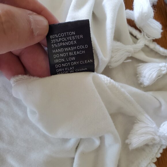 POL Open Tassel Embroidered Lined Cardigan Wide Short Sleeves Large - Picture 12 of 16